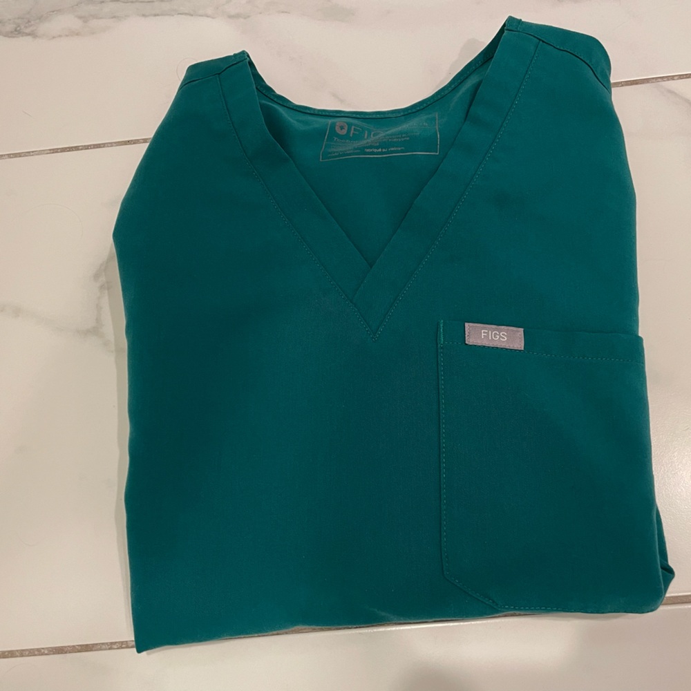 Figs LIMITED EDITION COLOR Hunter Green Catarina Top Size S